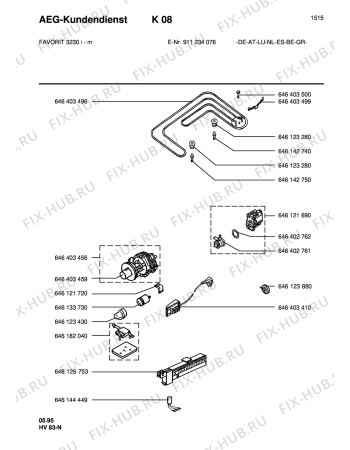 Взрыв-схема посудомоечной машины Aeg FAV3230I-M - Схема узла Electrical equipment